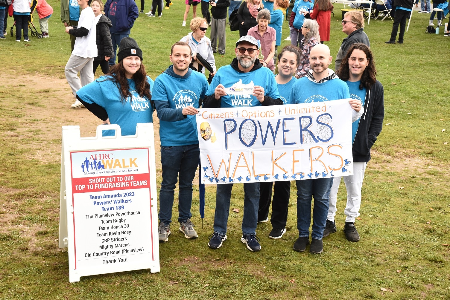 The "Powers Walkers" team poses for a photo at the AHRC Foundation Walk